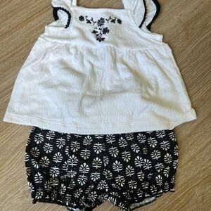 Carter's Black and White Floral Diaper Cover Set